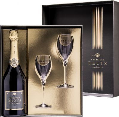 Postbode Verbeelding thermometer Champagne Deutz Brut Classic in giftbox met 2 glazen